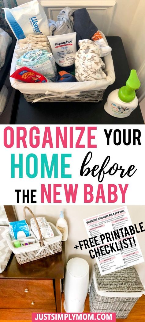 How to Organize Your Home For a New Baby - Just Simply Mom Home Birth Set Up, Birth Prep, Newborn Lounger, Parents Room, Getting Ready For Baby, Organized Home, Organize Your Home, Baby Sleep Problems, I'm Pregnant