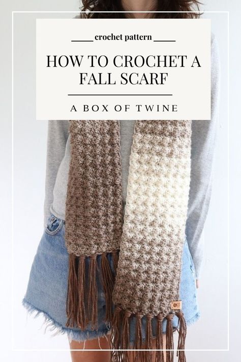 crochet pattern for fall scarf Crochet Scarf Blanket Yarn, Hygge Scarf Crochet Pattern, Tassles On Crochet Scarf, Crochet Scarf Variegated Yarn, Crochet Scarfie Yarn Patterns, Plaid Crochet Scarf, Crochet Bobble Scarf, Bulky 5 Yarn Crochet Patterns Scarf, Crochet Scarf Pattern Chunky Yarn