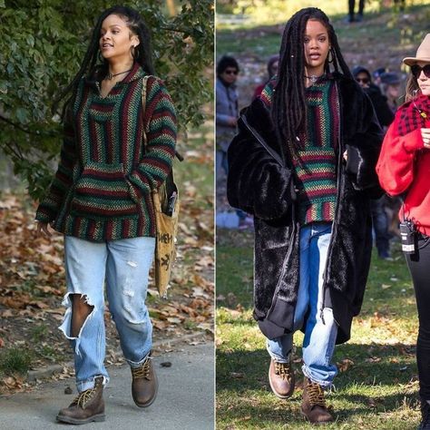 Baja Hoodie Outfit, Rasta Hoodie, Rihanna Street Style, Looks Rihanna, Horse Brown, Black Hippy, Rihanna Outfits, Rihanna Looks, 70s Inspired Fashion