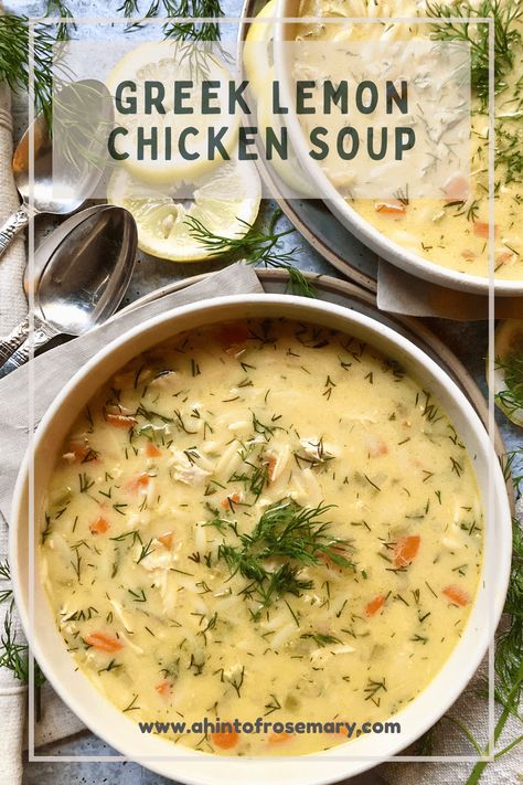 Avalemono Soup, Lemon Rosemary Chicken Soup, Avgolemono Soup Orzo, Greek Soup Avgolemono, Greek Orzo Soup, Greek Lemon Orzo Soup, White Chicken Soup, Orzo Chicken Soup, Greek Chicken Soup