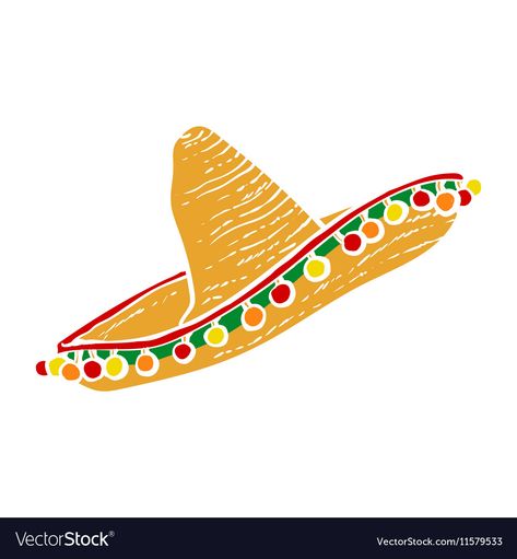 Mexican Sombrero Drawing, Sombrero Drawing, Sombrero Illustration, Snape Tattoo, Sombrero Art, Mexican Illustration, Mexican Sombrero Hat, Mexico Tattoo, Hat Illustration