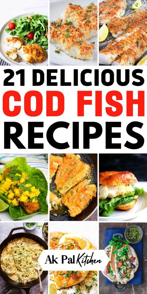 Explore delicious cod fish recipes that are both healthy and easy to make. From baked cod to grilled fish fillets, find inspiration for your next seafood meal. Try our flavorful lemon garlic cod or crispy Parmesan-crusted cod for a gourmet twist. Discover Mediterranean and spicy cod recipes that will tantalize your taste buds. Whether you prefer cod in tomato sauce or as fish tacos, we've got you covered. Elevate your cooking with these quick and versatile cod fillet ideas. Easy Cod Fish Recipes, Air Fried Cod, Best Cod Fish Recipes, Fried Cod Fish Recipes, Best Cod Recipes, Cod Fish Recipes Baked, Cod Recipes Healthy, Cod Fillet Recipes, Fried Cod Fish