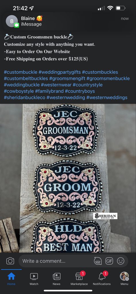 Western Groomsmen Proposal, Western Groomsmen Gifts, Cowboy Groomsmen, Western Groomsmen, Western Wedding Groomsmen, Asking Groomsmen, Ranch Party, Custom Belt Buckles, Family Brand