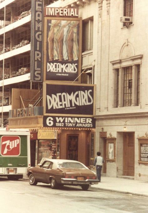 Broadway marquee Dreamgirls Imperial Theatre Vintage Broadway Aesthetic, Dreamgirls Broadway, Broadway Marquee, Theatre Marquee, Carol King, Theatre Aesthetic, New York Theater, Michael Bennett, Musical Theatre Broadway