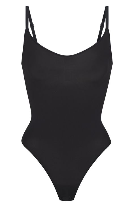 Sculpt your waist, tone your tummy and define your bust in this comfortable scoop-neck bodysuit. It features mid-level compression along the tummy and waist and adjustable convertible straps with hooks that can be worn at the shoulder or cross back. Scoop neck Adjustable straps Cotton-lined gusset with snap closure 78% polyamide, 22% elastane Hand wash, dry flat Imported Skim Body Suit, Floor Planner, Fancy Fits, Basic Bodysuit, Scoop Neck Bodysuit, Shirt Bodysuit, Clothing Website, Body Suits, Aesthetic Shoes