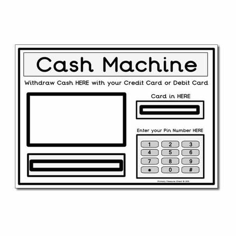 Cash Machine A4 sheet Cash Register Printable, Paper Play Food, Diy Cash Register, Money To Print, Paper Cash Register, Role Play Shop, Play Cash Register, Pretend Play Printables, Printable Diy Crafts