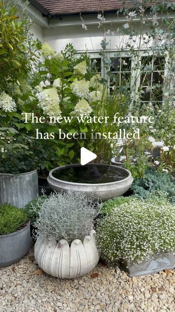 Water In Garden, Landscape With Fountain, Small Courtyard Ideas Garden Nook, Landscaping With Fountains, Potted Garden, Landscaping Around House, Garden Nook, Small Courtyard Gardens, Fountains Backyard