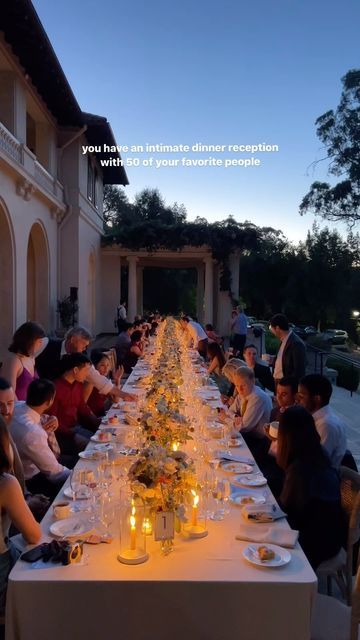 Family Style Dinner Table, Wedding Family Style Dinner, Dinner Party Entertainment, Wedding Reception At Home, Family Style Weddings, San Diego Luxury, Wedding Reception Dinner, Dream Wedding Reception, Intimate Wedding Reception