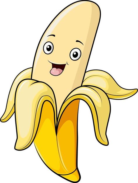 Cute banana cartoon mascot character Banana Pictures Cartoon, Banana Cartoon Cute, Fruits Cartoon Images, Banana Image, Banana Character, Banana Picture, Banana Crafts, Banana Cartoon, Body Parts For Kids