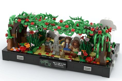 LEGO IDEAS - The Wizard of Oz 😊 ❤️ 🌈 👠 🦁 🍭 🌪️ - 85th Film Anniversary Lego Diorama, Lego 3d, The Cowardly Lion, Follow The Yellow Brick Road, The Yellow Brick Road, Cowardly Lion, Alice Madness, Tin Man, Brick Road