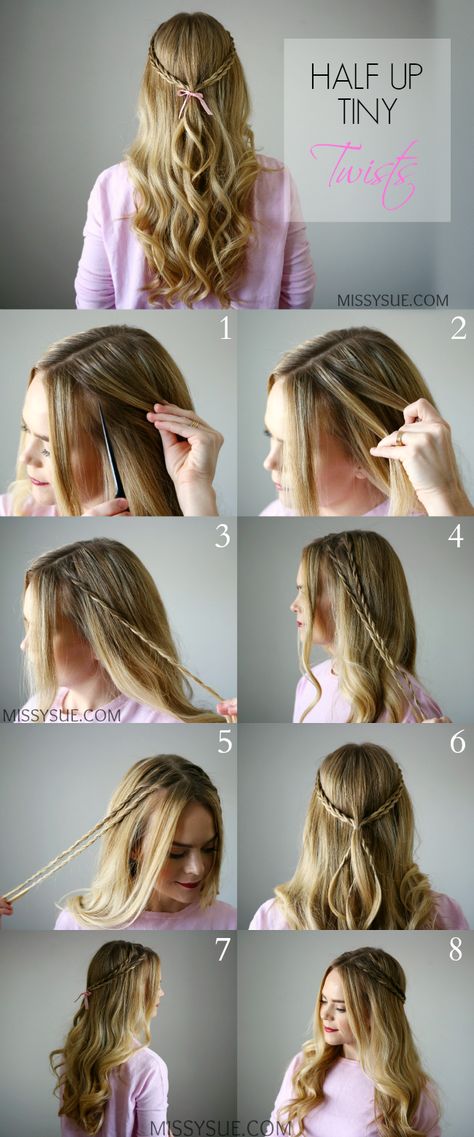 Half Up Tiny Twists Easy Braided Updo, Half Up Hairstyle, Super Hair, Peinados Fáciles Para Cabello Corto, Trendy Hair Color, Penteado Cabelo Curto, Easy Hairstyles For Long Hair, Everyday Hairstyles, Ombre Hair