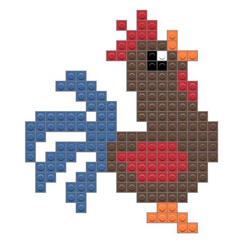 Rooster Cross Stitch, Modele Pixel Art, Tiny Cross Stitch, Bird Quilt, Animal Cross Stitch Patterns, Pola Kristik, Cross Stitch Bird, Cross Stitch Bookmarks, Mini Cross Stitch