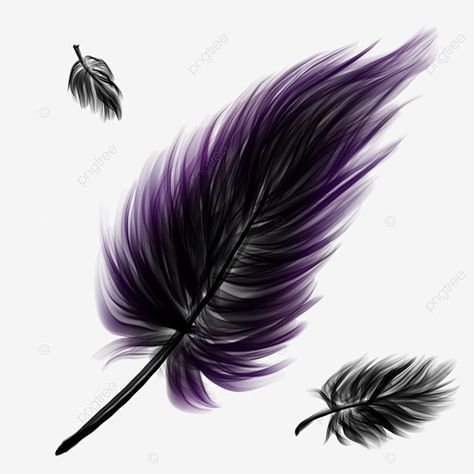 Silver Tattoo, Purple Feathers, Purple Lightning, Avatar Dr, Black Angel Wings, Wings Drawing, Purple Feather, Feather Fan, Feather Decor