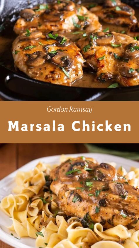 Gordon Ramsay Marsala Chicken Chef Plate Recipes, Easy Gordon Ramsay Recipes, English Dinner Recipes, Fine Dining Main Course, Gourmet Recipes Fancy, Gordon Ramsay Turkey, Master Chef Recipes, Marsala Recipes, Gordon Ramsay Home Cooking