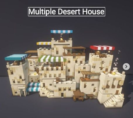 Desert Mega Base Minecraft, Minecraft Building Ideas Dessert, Minecraft Desert Design, Minecraft Dessert House Ideas, Desert Buildings Minecraft, Desert Ideas Minecraft, Minecraft Coastal Town, Dessert Minecraft House, Dessert Village Minecraft