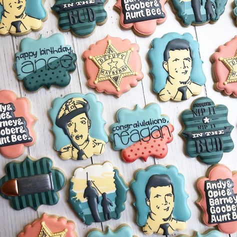 Andy Griffith Birthday Party, Baking Stuff, Do Your Thing, Andy Griffith, Surprise Party, Cookie Ideas, Done With You, Bee Happy, Birthday Cookies