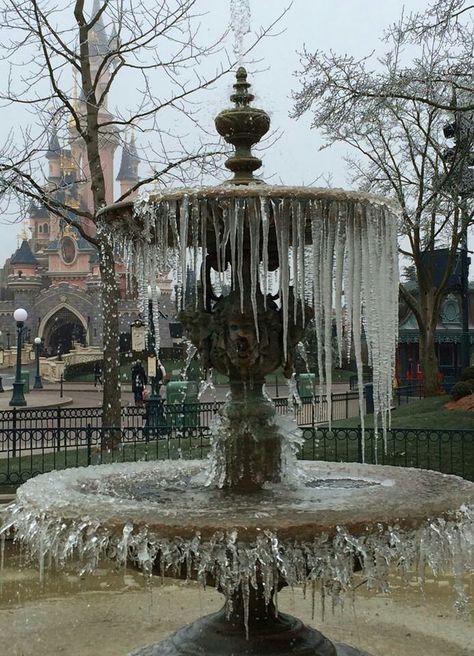 Frozen Fountain, Phone Background Wallpaper, Cellphone Background, Fund Raiser, Winter Magic, Happiest Place On Earth, My Favorite Image, Disneyland Paris, Water Fountain