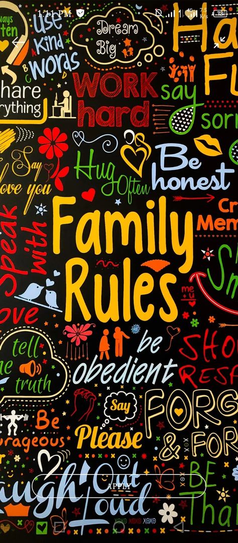 Family rules sign