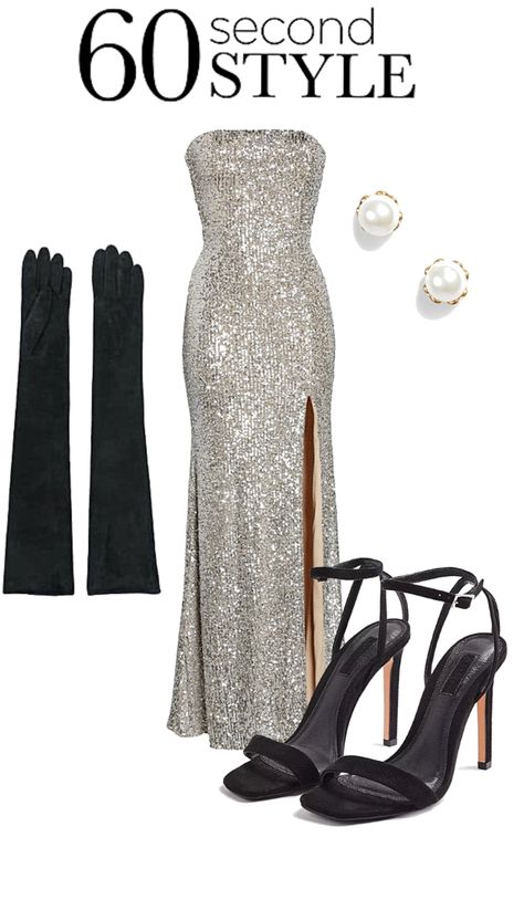 Great Gatsby Prom, Dress Gala, La Outfits, Feather Skirt, Red Carpet Outfits, Prom Outfits, Themed Outfits, Glitz And Glam, Silver Dress