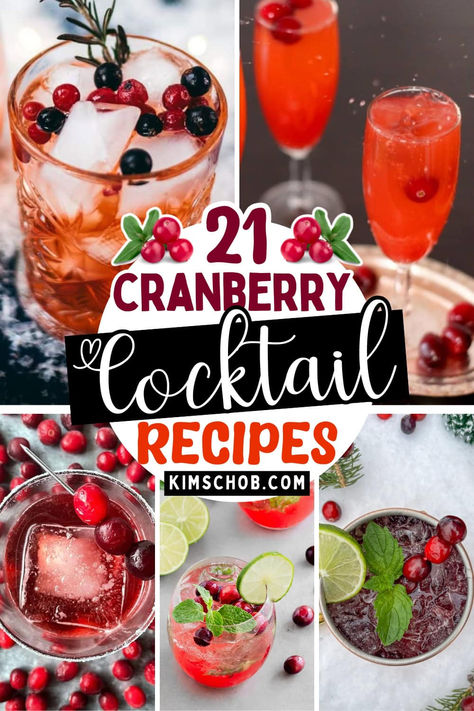 Collage of different cranberry cocktails. Cranberry Liqueur Cocktails, Holiday Drinks With Cranberries, Christmas Drinks With Cranberries, Canada Dry Cranberry Ginger Ale Cocktail, Cranberry Coctails Recipes, Holiday Cranberry Cocktail, Cranberry Cocktail Recipe Holiday Drinks, Cranberry Sprite Cocktail, Cranberry Mixed Drinks