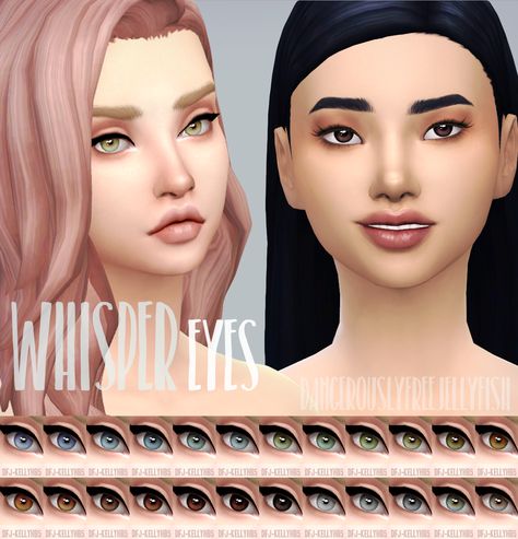 Whisper Eyes• For everybody • Defaults, non defaults and contacts in the Face Paint section • Removed specular • Maxis Match (ish?) Please don’t re-upload anywhere as your own :) If you use these in... Los Sims 4 Mods, Sims 4 Cc Eyes, Sims 4 Traits, The Sims 4 Skin, Makeup Cc, Sims 4 Mm Cc, Sims 4 Cc Makeup, Sims 4 Game Mods, Sims 4 Body Mods