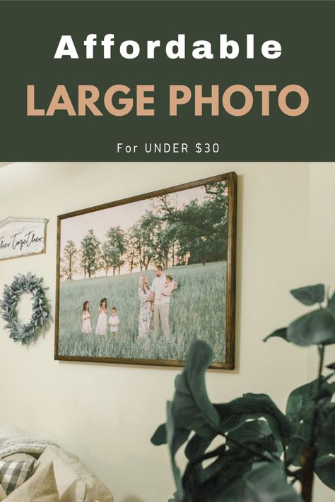 Walkwall with family photo and decor Large Photo Prints Cheap, Print Large Photos Cheap, Large Family Pictures On Wall, Family Photo Wall Canvas, Large Photos On Wall, Canvas Wall Art Family Photos, Large Family Photo Print, Family Photo Collage Wall Canvas Prints, Family Photo Canvas