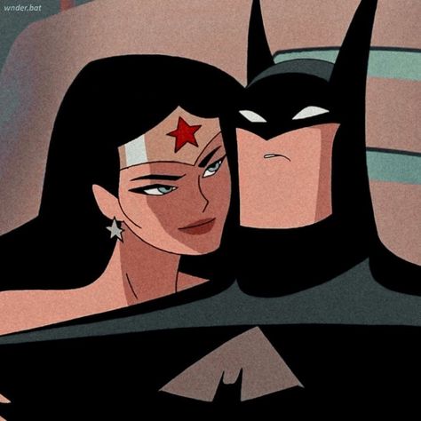 𝘄𝗼𝗻𝗱𝗲𝗿 𝘄𝗼𝗺𝗮𝗻 𝗮𝗻𝗱 𝗯𝗮𝘁𝗺𝗮𝗻 ♡ Wonder Women And Batman, Wonder Woman Profile Picture, Wonder Woman Justice League Cartoon, Cat Woman And Batman, Wonder Woman Aesthetic, Wonder Woman Wallpaper, Wonder Woman Cartoon, Wonder Woman And Batman, Batman X Wonder Woman