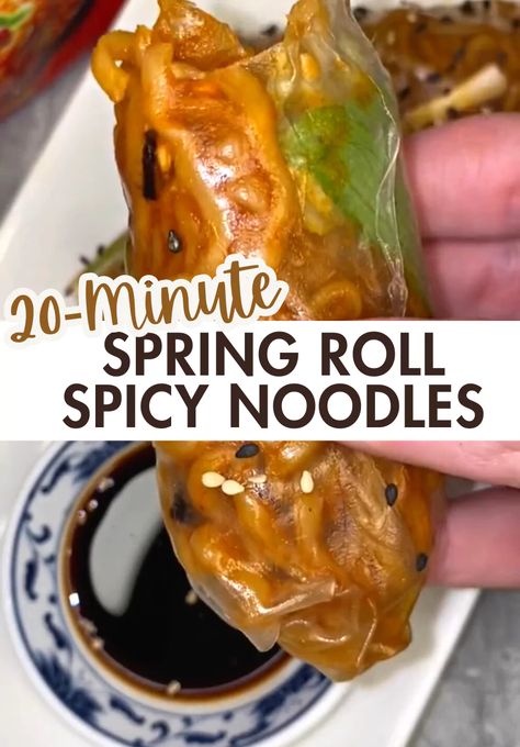 Spicy Noodle Spring Rolls  (20 Minutes ONLY!) Noodle Spring Rolls, Soft Oatmeal Raisin Cookies, Homemade Oatmeal Raisin Cookies, Easy Oatmeal Raisin Cookies, Perfect Banana Bread Recipe, Best Oatmeal Raisin Cookies, Spring Rolls Recipe, Spicy Noodle, Fried Spring Rolls