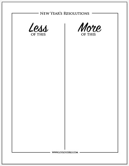 New Year’s Resolutions – Free Printable New Years Resolutions Template, New Years With Kids, Simple Chart, New Years Resolution List, New Year Printables, Resolution List, Goals Printable, Goals Template, New Years Activities