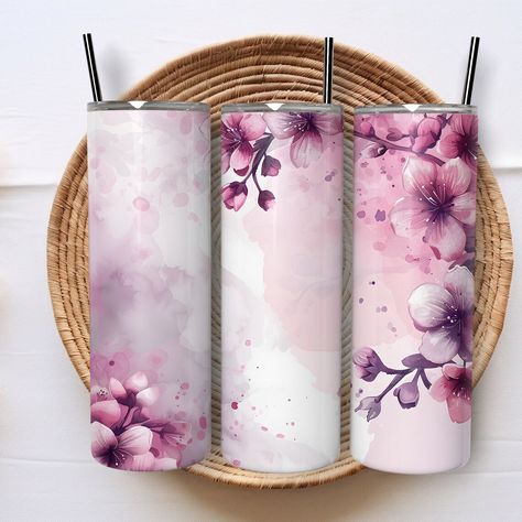 Watercolour Florals, Flower Tumbler, Purple Watercolor, Flowers Watercolor, Watercolor Flower, Tumbler Design, Tumbler Designs, Sublimation Designs, Purple Flowers