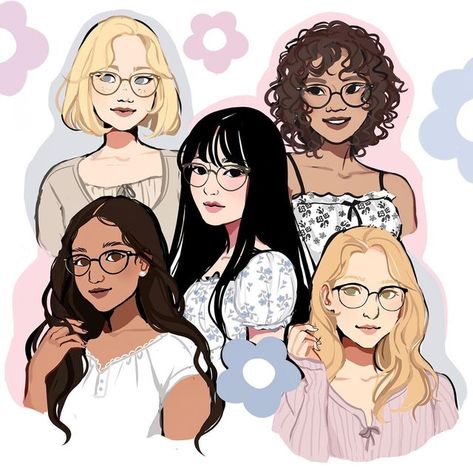 Drawing Glasses, Glasses Drawing, Person Illustration, Black Woman Artwork, Cartoon Hair, Cartoon As Anime, Drawing Journal, Art Tools Drawing