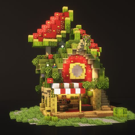 MassiveSpeck | 🏢 Your Minecraft Builder 🏢 | Patreon Themed Minecraft Houses, Useful Builds In Minecraft, Minecraft Frog Light Builds, Minecraft Melon Farm Design, Outside Decorations Minecraft, Minecraft Melon House, Food Minecraft Builds, Minecraft Apple Orchard, Minecraft Watermelon House