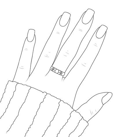 Hand Drawing Nails, Hand Drawing With Nails, Nail Coloring Pages, Long Nails Drawing, Nail Drawing Template, Hand With Nails Drawing, Almond Nails Purple, Tumblr Coloring Pages, Knitted Maxi Dress