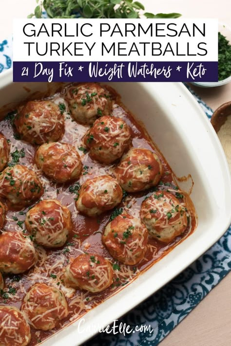 21 Day Fix Turkey Meatballs, 21 Day Fix Meatballs, 21 Day Fix Shrimp Recipes, Ww Meatballs, Healthier Meatballs, Portion Fix Recipes, 21 Day Fix Lunch, Meatballs Parmesan, 21 Day Fix Recipes