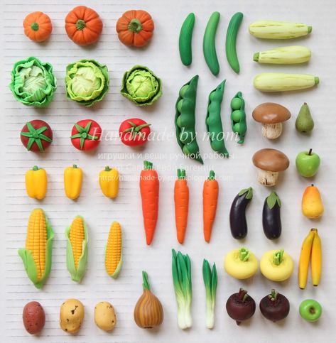 Vegetable Garden Cake, Garden Theme Cake, Garden Cake, Oven Bake Clay, Barbie Food, Clay Magnets, Garden Cakes, Tanah Liat, Clay Crafts Air Dry