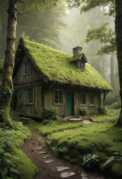 Oddity Oasis: Eccentric, Wild, and Whimsical 8x10 Art Prints 53982362 | eBay Cottage Reference Photo, House With Garden In The Middle, House In Forest Cottages, Isolated Homes, Gnomes Art, Small Cottage House, Witch Cabin, Forest Cabins, Hobbit Homes