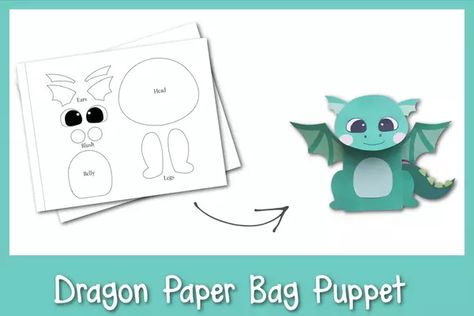 Fire up your kids creativity with this fun Dragon Paper Bag Puppet! With these easy-to-follow instructions, your whole family will have hours of fun crafting and playing together! If you are ready to start making this Dragon Paper Bag Puppet, grab your free template at the bottom of this post! You wont want to miss this fun craft project! With just paper, a paper bag, sharpie, glue, pencil, and scissors, you'll be breathing fire with your new paper dragon! Dragon Paper Bag Puppet, Monster Paper Bag Puppets, Dragon Puppet Printable, Alligator Puppet Paper Bag, Animal Paper Bag Puppets Free Printable, Friendship Crafts, Dragon Mask, Paper Bag Puppets, Puppets Diy