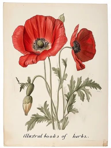 ↑↑↑ Larger size on website 🔸 A botanical illustration of two bright red poppy flowers with green stems and leaves. The flowers ar Papaver Rhoeas, Botanical Drawing, Poppy Flowers, Delicate Beauty, Red Poppy, Botanical Drawings, Clay Flowers, Vibrant Flower, Flower Illustration