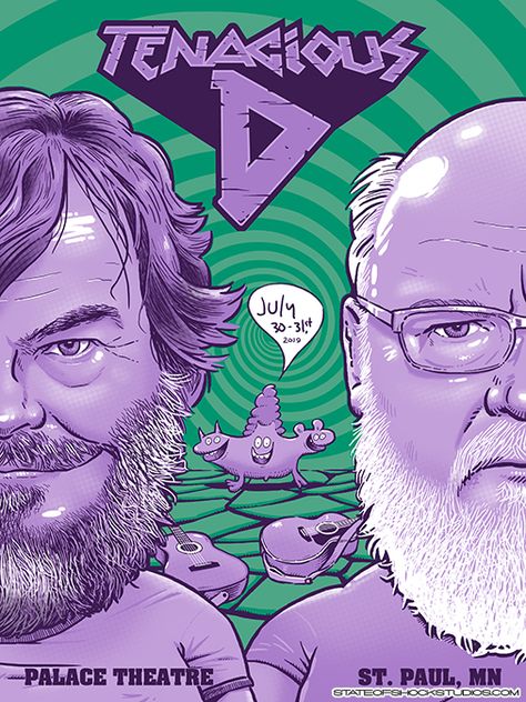 Tenacious D St. Paul Poster by Darin Shock Tenacious D Poster, Wall Charm, Tenacious D, Silly Goofy, Music Images, Jack Black, St Paul, Music Poster, Charms