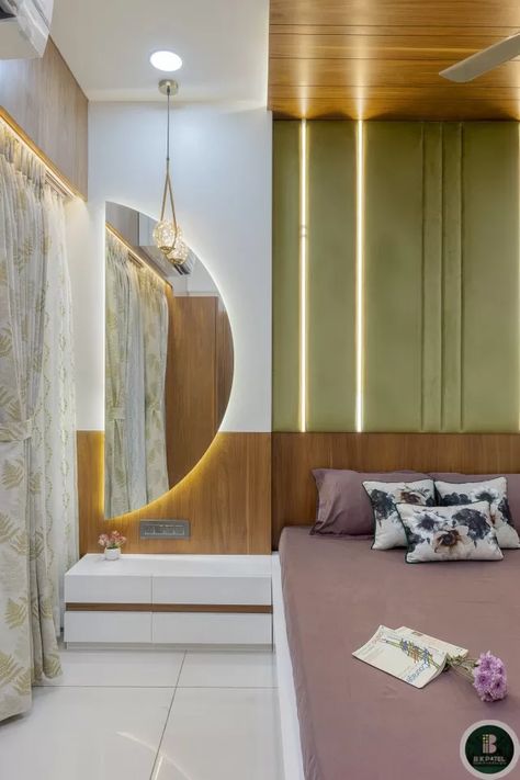 A Luxurious Design With A Touch Of Wooden Palette And A Play Of Lines & Edges | Innerarch Designs - The Architects Diary Wooden Cupboard Design, Modern Style Bedroom, Wooden Cupboard, Bedroom Light Fixtures, Bed Design Modern, Elegant Bedding, Beautiful Bedroom, Bedroom Bed Design, Bed Furniture Design