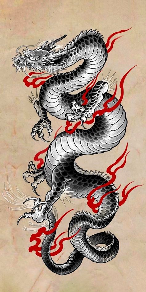 Sketches Dragon, Dragons Tattoos, Tattoos Sketches, Dragon Tattoo Drawing, Asian Dragon Tattoo, Dragon Tattoo Sketch, Chinese Dragon Art, Dragon Sleeve, Dragon Tattoo Art