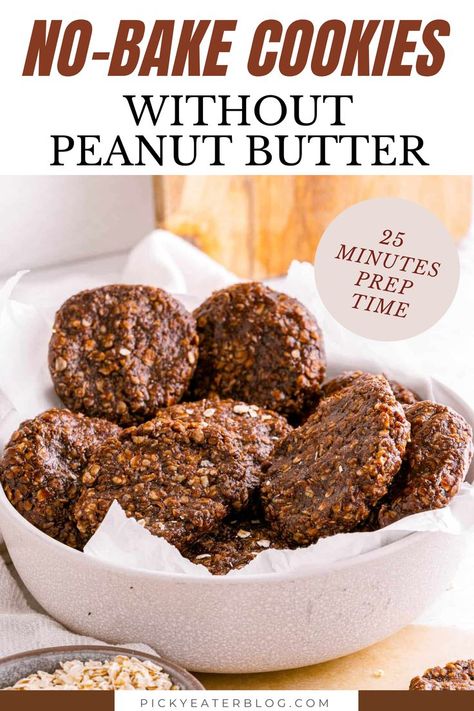 No Bake Cookies Without Peanut Butter, Peanut Butter Cookies No Egg, Chocolate No Bake Cookies Without Peanut Butter, Easy Peanut Butter Cookies No Egg, Desserts With Oats, Vegan No Bake Peanut Butter Oatmeal Cookies, Healthy Cocoa, Low Sugar Dessert Recipes, Healthy Dessert Recipes Easy