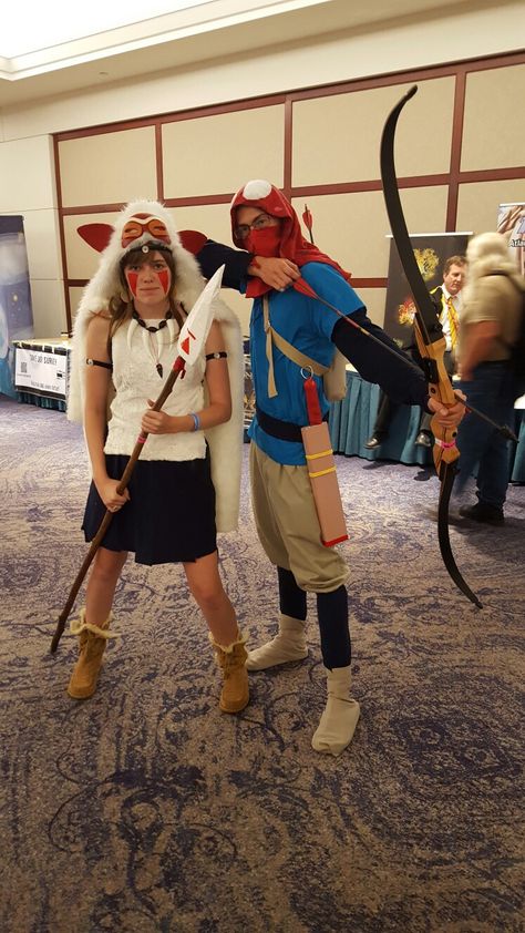 Princess mononoke and ashitaka cosplay Ashitaka Princess Mononoke, Ashitaka Cosplay, Princess Mononoke Costume, Princess Mononoke Characters, Princess Mononoke Cosplay, Halloween Origami, Princess Mononoke, Halloween Costumes, Halloween