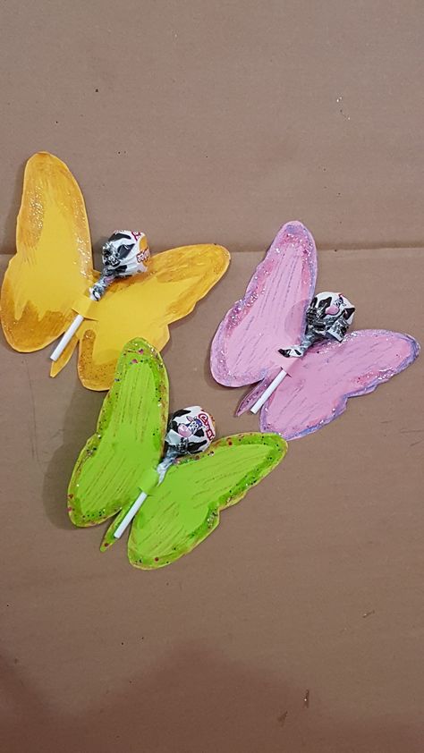 Kids craft |Lollipop Butterflies 🦋 Diy Stuff, Lollipop, Insects, Butterflies, Crafts For Kids, Animals