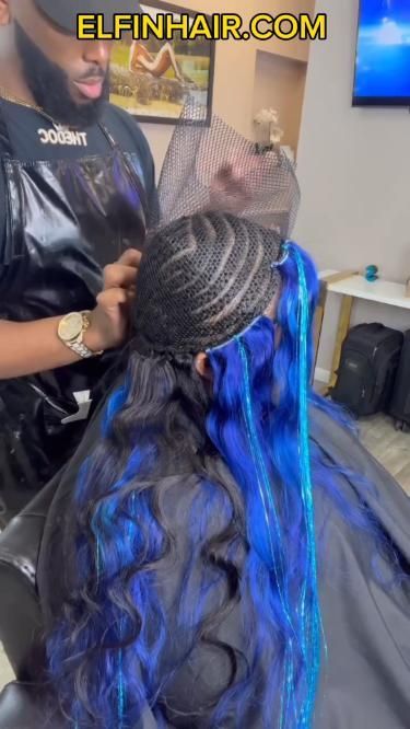 ❄️Exquisite TransformationSide part sew-in with leave outadding blue weaveglitters for highlights looking💙Would you rock(Human hair free 24hrs worldwide shipping)🥶 Curly Sew In Weave, Hair Websites, Curly Sew In, Beauty Tips With Honey, Sew In Extensions, Sew In Hair Extensions, Highlighted Hair, Sew In Hairstyles, Birthday Hairstyles