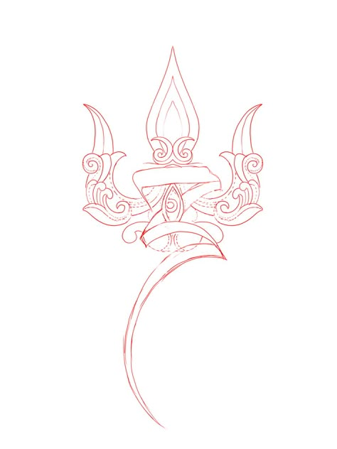 Hindu Mythology Tattoo Design, Trishul Design Art, Hindu Mythology Tattoo, Shiv Tattoos, Om Trishul Tattoo, Simple Compass Tattoo, Kali Tattoo, Trident Tattoo, Hindu Tattoos