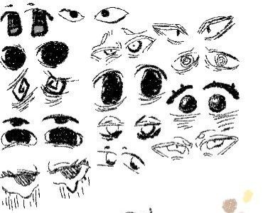 Eyes Drawing Different Styles, Big Eye Art Style, Goofy Eyes Drawing, How To Draw Crazy Eyes, How To Draw Creepy Eyes, Different Eye Art Styles, Goofy Artstyle, Eyes Expression Reference, How To Draw Blind Eyes