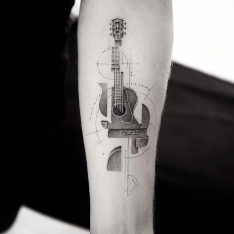 Guitar Tattoo Design 4 Music Guitar Tattoo, Guitar Tattoos, Blatt Tattoos, Model Tattoos, Guitar Tattoo Design, Music Tattoo Sleeves, Tattoo Dotwork, Guitar Tattoo, Music Tattoo Designs