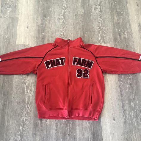 2000s y2k Red Phat Farm jacket  #phatfarm #babyphat... - Depop Phat Farm, Baby Phat, Y2k 2000s, Red