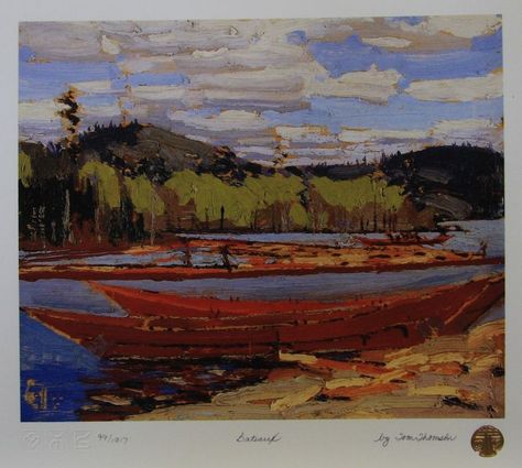 Tom Thomson Bateaux Group Of Seven Art, Tom Thomson Paintings, Canada Landscape, Tom Thomson, Art Gallery Of Ontario, Emily Carr, Canadian Painters, Group Of Seven, Hur Man Målar